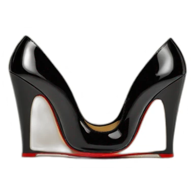 One WEDGE heel LOUBOUTIN black leather PATENT sticker