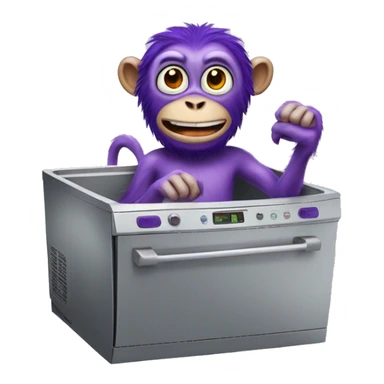 Purple monkey in a dishwasher sticker