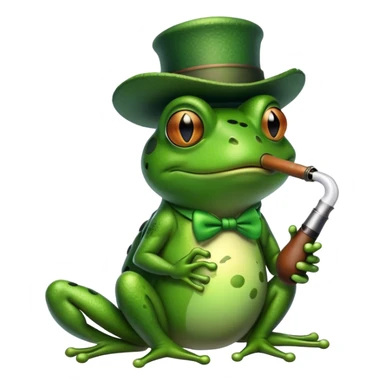 frog smoking a pipe sticker