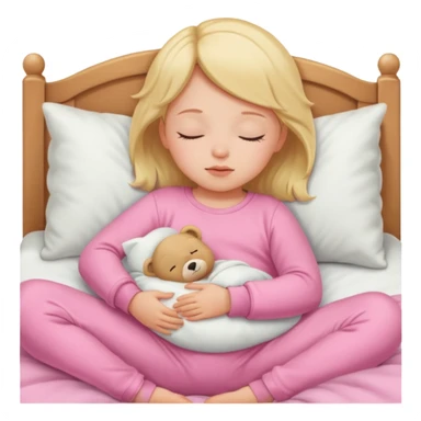 toddler girl sleeping in bed sticker