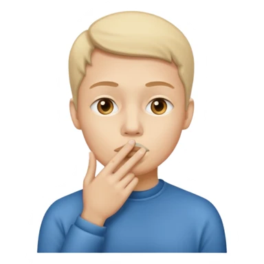 Silent face, shushing sticker