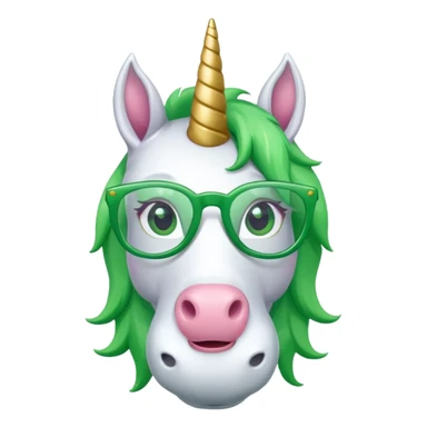 unicorn with green glasses sticker