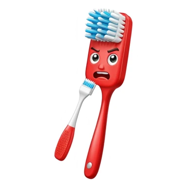angry tooth brush sticker