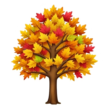 tree in the fall with colorful autumn leaves sticker