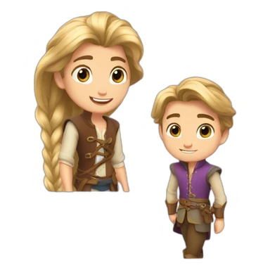 Rapunzel with Flinn Ryder sticker