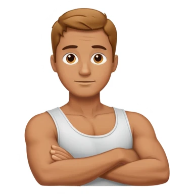 Man with his arms crossed around his neck  sticker