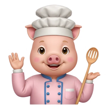 pink chef costume animal sticker