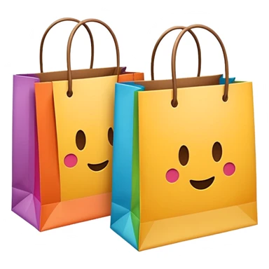 two shopping bags colors sticker