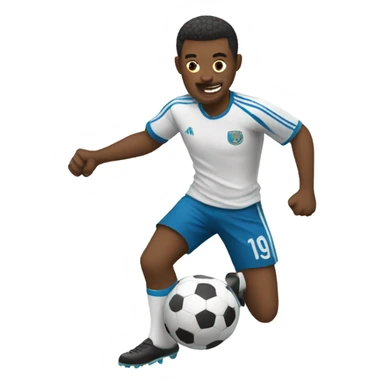 Man with 5 legs kicking a soccer ball sticker