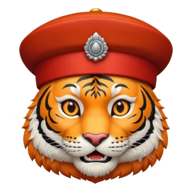 black suited tiger with fes hat sticker