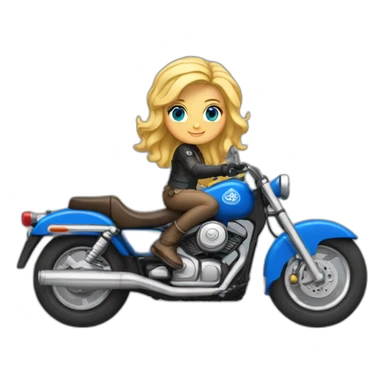 Blonde aux yeux bleus sur une moto sticker