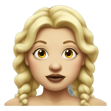 fat Blond ogre woman with big lips and long eyelashes  sticker