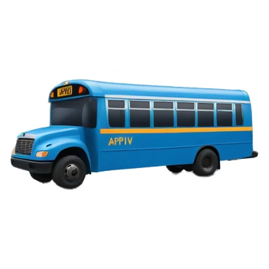 Blue Bus with the letters APTIV on the side  sticker