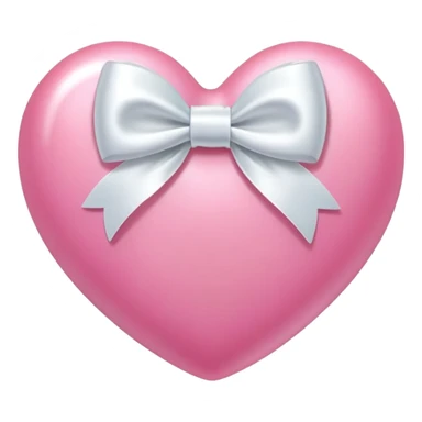 pink heart with white bow  sticker