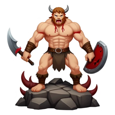 Beowulf standing on top of a defeated Grendel sticker