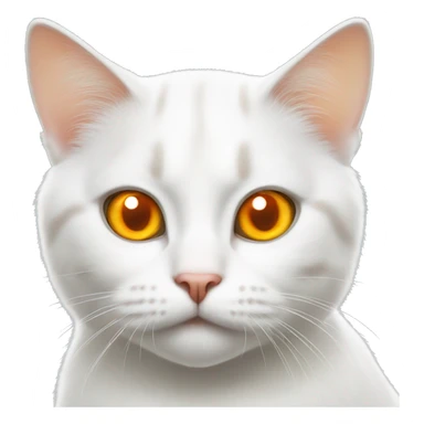 White cat with yellow eyes and orange spot on face sticker