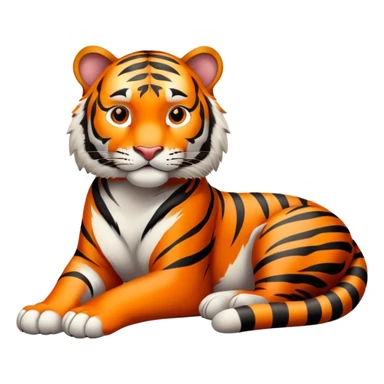 tiger lying down relaxed sticker
