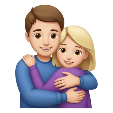 Texte ´Gros câlin’, en dessous un homme fait un câlin à sa sœur.  sticker