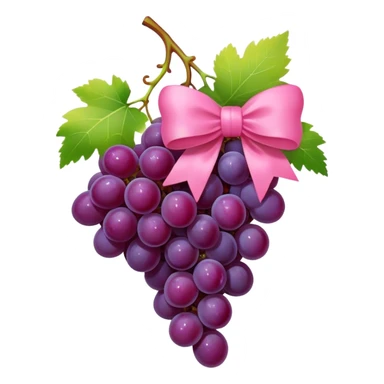 grapes with pink bow sticker