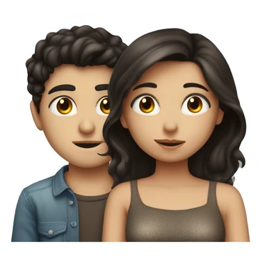 boyfriends kissing, white boy with dark hair and eyes, brunette girl with dark hair and eyes sticker