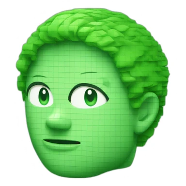 pixelated green sheet head sticker