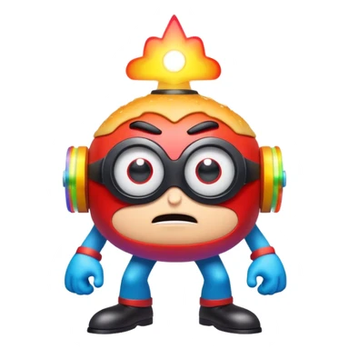Deep fried super Mr super incredible with laser eyes moving but the image is rainbow epilepsy flashing lights and even the sound changed to distortion (⚠️❗️WARNING EPILEPSY WARNING!❗️⚠️) sticker