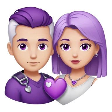 Purple heart white his partner sticker