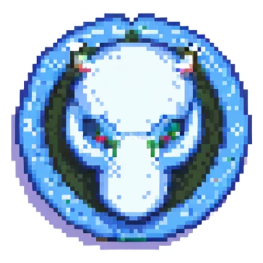 Discord logo with pixelated effect, retro video game vibe, no text sticker