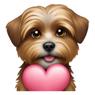 shorkie hugging heart sticker