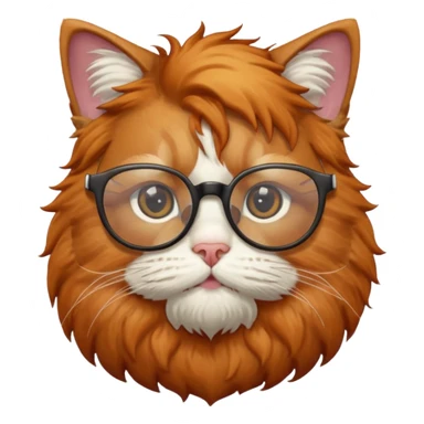 cat with glasses and beard sticker