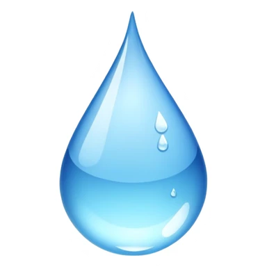 shiny blue water droplet sticker