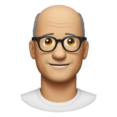 tom hanks bald and with glasses sticker