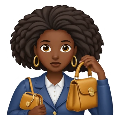 Black Women with a purse pushing her hair back  sticker