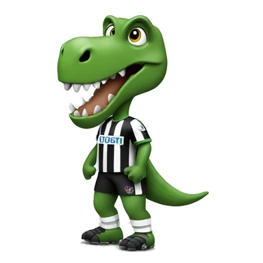 dinosaur in newcastle football shirt  sticker