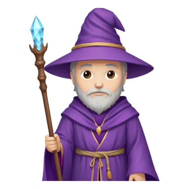 purple wizard with staff sticker