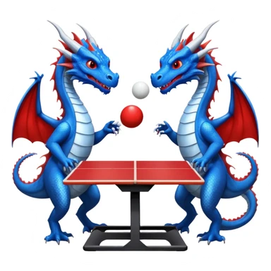 deux dragons qui jouent au ping pong sans la table sticker