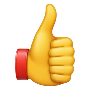 thumbs up emoji, positive and bold, apple style sticker