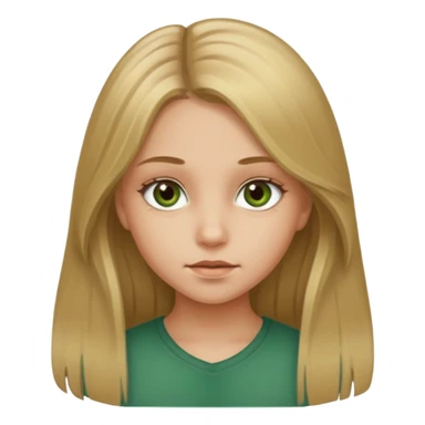 A young girl with long dirty blonde hair and hazel green eyes sticker