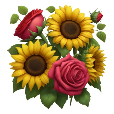 sunflowers and roses  sticker