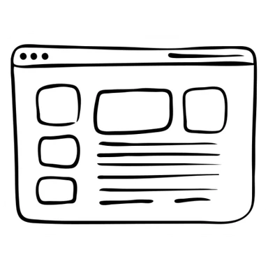 Website page with layout elements and content blocks sticker