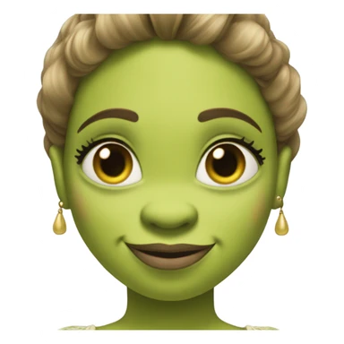 shreck on a very womanly body with a dress sticker