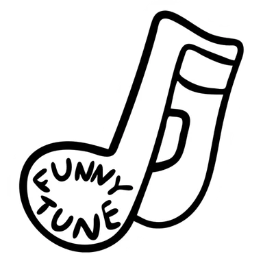 Music note icon with "FUNNY TUNE" text sticker