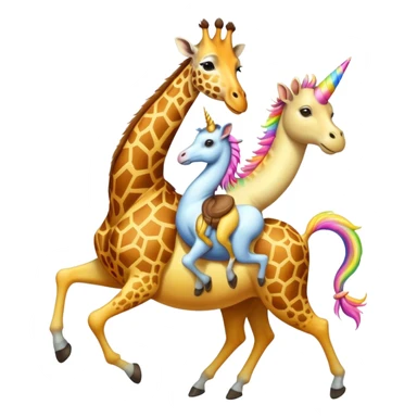 Farting giraffe riding a unicorn and a monkey  sticker