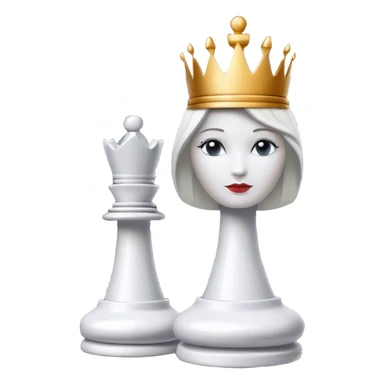 white queen chess piece on chess square sticker