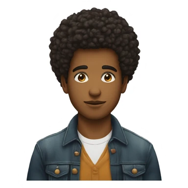 Jeune homme avec une afro et des boucles d'oreilles avec le regard séducteur  sticker