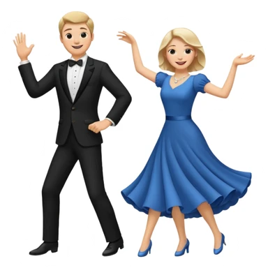 White Man and white woman dancing white sticker