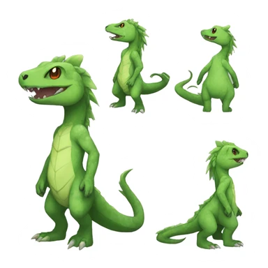 Anthro Sona Fakemon Reptile Full Body sticker