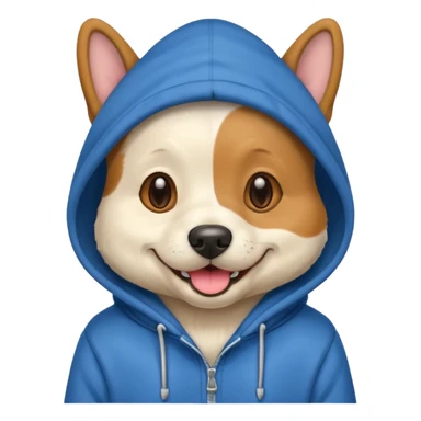 Dog wearing a hoodie ￼ sticker