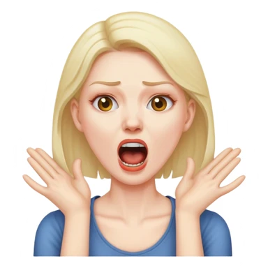 hands on neck yelling woman sticker