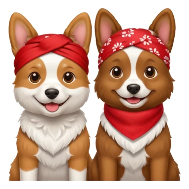 Dogs with red Bandannas sticker